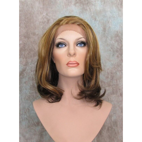LF CHERISH | Medium Brown Mix Lace Front Wig Long Layered Bob No Bangs