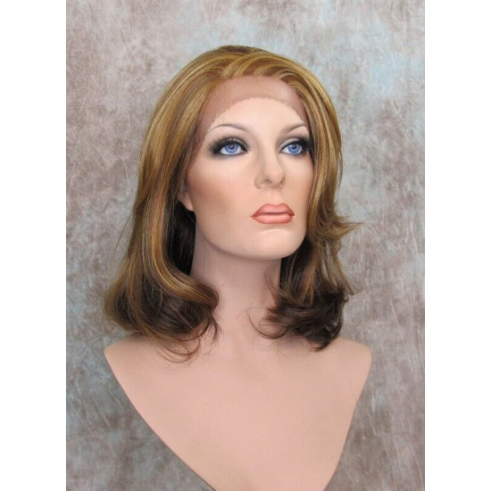 LF CHERISH | Medium Brown Mix Lace Front Wig Long Layered Bob No Bangs