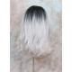 LF HATTIE | Dark Root Gray Lace Front Wig HEAT OK Lob Style Loose Beach Waves 