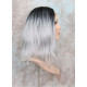 LF HATTIE | Dark Root Gray Lace Front Wig HEAT OK Lob Style Loose Beach Waves 