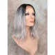 LF HATTIE | Dark Root Gray Lace Front Wig HEAT OK Lob Style Loose Beach Waves 