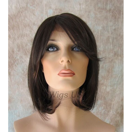 LF RITZ | Dark Brown Mix Classic Bob Lace Trim Wig Bangs FS4/30