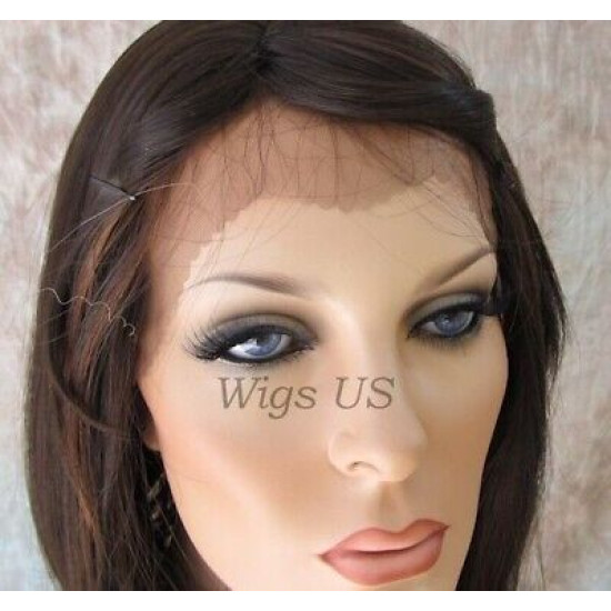 LF RITZ | Dark Brown Mix Classic Bob Lace Trim Wig Bangs FS4/30