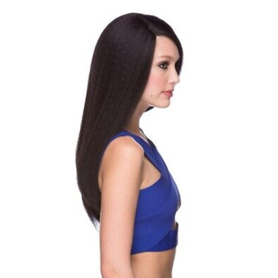 LF DYNASTY | Darkest Brown Lace Front Wig HEAT OK Long Straight Part 