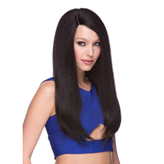 LF DYNASTY | Darkest Brown Lace Front Wig HEAT OK Long Straight Part 