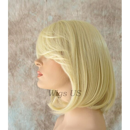 LF RITZ | Light Blonde Classic Bob Lace Trim Wig Shoulder Length Bangs 613