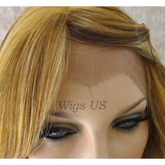 LF RITZ | Auburn Mix Classic Bob Lace Trim Wig Bangs F2014