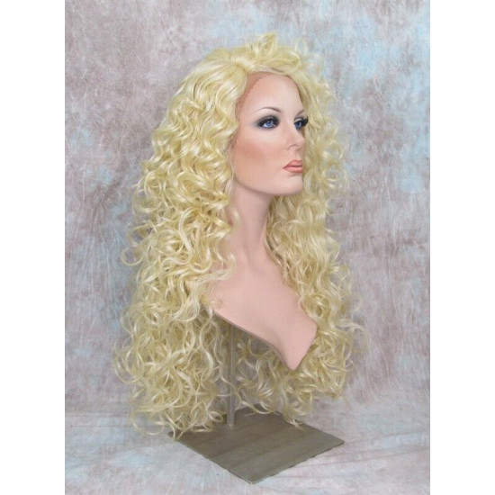 LF SPRING | Light Blonde Lace Front Wig HEAT OK Long Curls Pin with Part