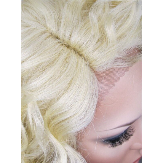 LF SPRING | Light Blonde Lace Front Wig HEAT OK Long Curls Pin with Part