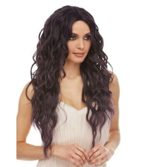 LF RUNE | Black Ombre Lace Front Wig HEAT OK Long Waves Center Part