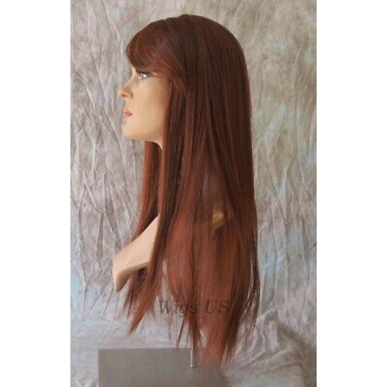 LF INNOCENT | Lace Trim Wig COLOR CHOICE Straight Swept Bangs HEAT OK 