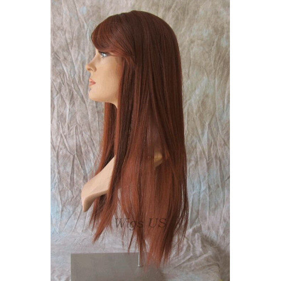 LF INNOCENT | Lace Trim Wig COLOR CHOICE Straight Swept Bangs HEAT OK 