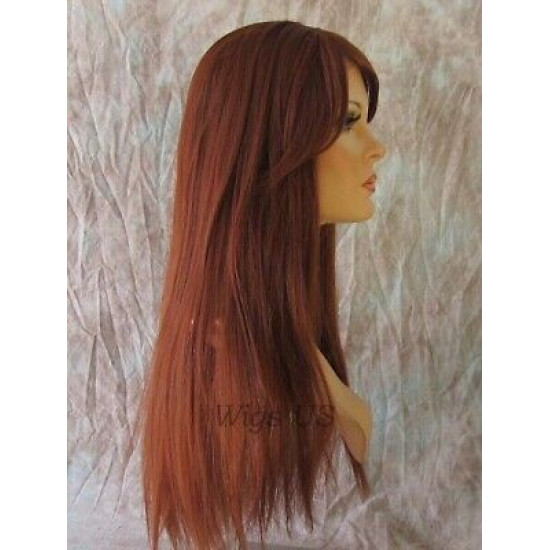 LF INNOCENT | Lace Trim Wig COLOR CHOICE Straight Swept Bangs HEAT OK 