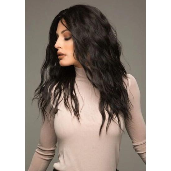 KELL | Natural Black Lace Front Wig Waves Part HEAT OK | Forever Young 