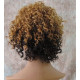 LF MONIQUE | Blonde over Brown Lace Trim Wig Short Sexy Curls HEAT OK F2032 