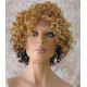 LF MONIQUE | Blonde over Brown Lace Trim Wig Short Sexy Curls HEAT OK F2032 