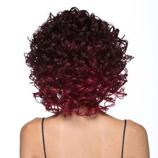 LF SHIRLEY | Burgundy Ombre Lace Front Wig Waves On Top Curls 