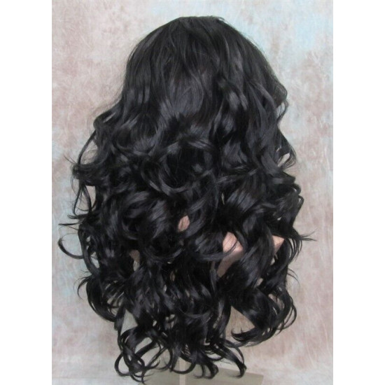 LF NIGHT | Darkest Brown Lace Front Wig Swiss Lace Gentle Curls HEAT OK 2