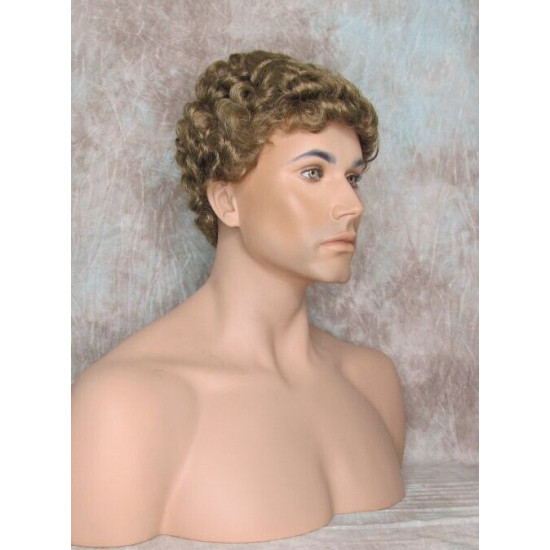 JUSTIN | Medium Blonde Short Tight Curls Men's Wigs 