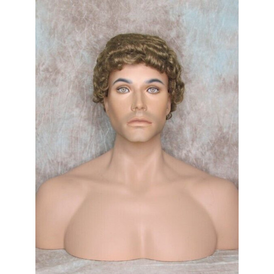 JUSTIN | Medium Blonde Short Tight Curls Men's Wigs 