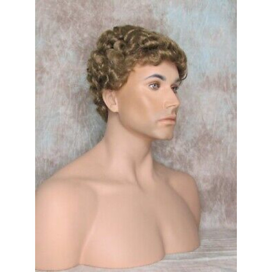 JUSTIN | Medium Blonde Short Tight Curls Men's Wigs 