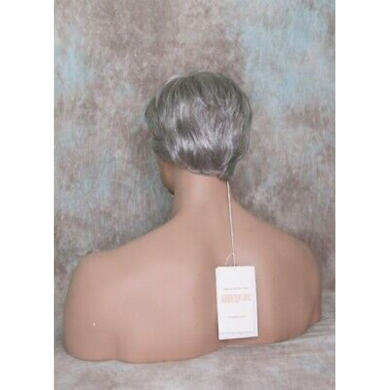 EDWARD | Medium Gray Mens Wig Short Layered Style Left Side Part