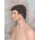 JUSTIN | Chestnut Brown Gray Men's Wig Short Tight Curls "Will Ferrell Style"