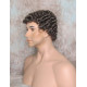 JUSTIN | Chestnut Brown Gray Men's Wig Short Tight Curls "Will Ferrell Style"