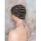 JUSTIN | Chestnut Brown Gray Men's Wig Short Tight Curls "Will Ferrell Style"