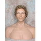 JUSTIN | Light Brown 75% Gray Short Tight Curls Men's Wigs 