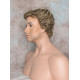 JUSTIN | Light Brown 75% Gray Short Tight Curls Men's Wigs 