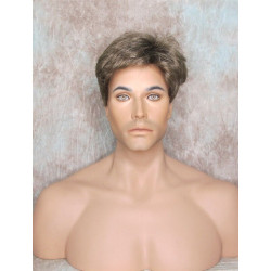 MARK | Golden Brown 35% Gray Men's Wig Trendy Wispy Layered Bangs 