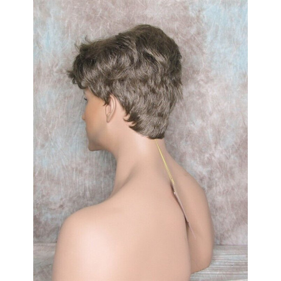 MARK | Golden Brown 35% Gray Men's Wig Trendy Wispy Layered Bangs 