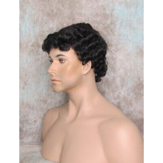 JUSTIN | Darkest Brown Men's Wig Short Tight Curls "Will Ferrell Style"