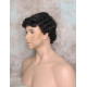 JUSTIN | Darkest Brown Men's Wig Short Tight Curls "Will Ferrell Style"