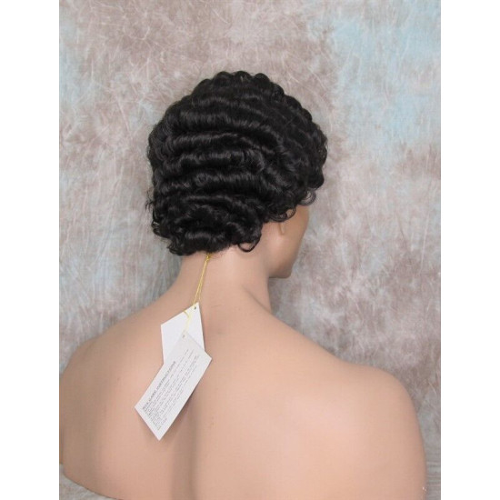 JUSTIN | Darkest Brown Men's Wig Short Tight Curls "Will Ferrell Style"