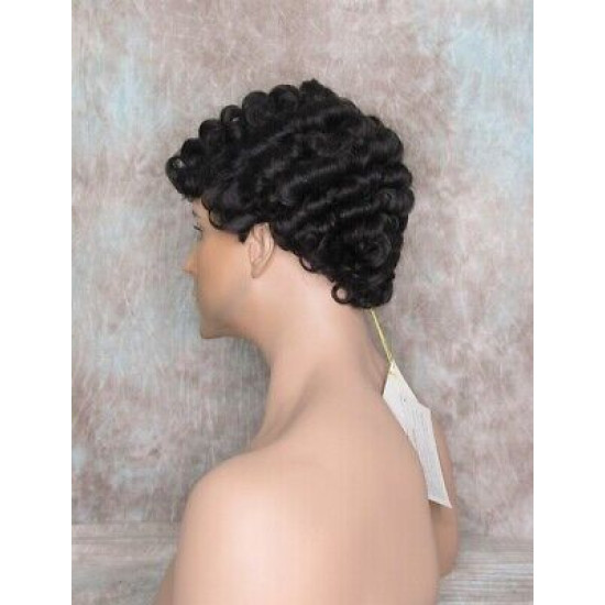 JUSTIN | Darkest Brown Men's Wig Short Tight Curls "Will Ferrell Style"