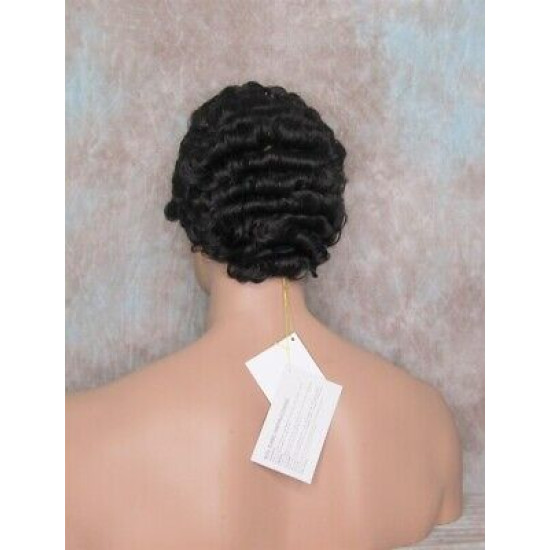 JUSTIN | Darkest Brown Men's Wig Short Tight Curls "Will Ferrell Style"