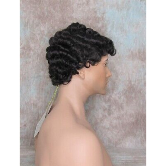 JUSTIN | Darkest Brown Men's Wig Short Tight Curls "Will Ferrell Style"