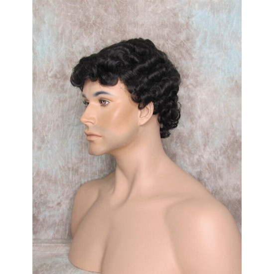 JUSTIN | Darkest Brown Men's Wig Short Tight Curls "Will Ferrell Style"