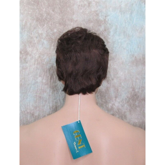 CHARLES | Dark Auburn Short Layered Men's Wig Simulated Side Part Man 