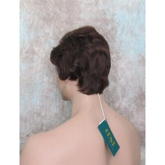 CHARLES | Dark Auburn Short Layered Men's Wig Simulated Side Part Man 