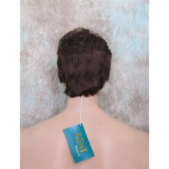 CHARLES | Dark Auburn Short Layered Men's Wig Simulated Side Part Man 