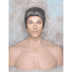 GREGORY | Charcoal Gray Gentle Wave Men's Wig Longer Top Full Hairpiece 