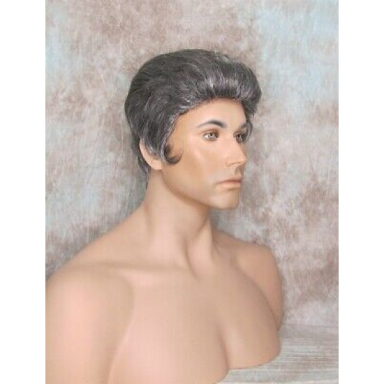 GREGORY | Charcoal Gray Gentle Wave Men's Wig Longer Top Full Hairpiece 