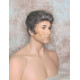GREGORY | Charcoal Gray Gentle Wave Men's Wig Longer Top Full Hairpiece 