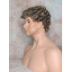 JUSTIN | Medium Brown 35% Gray Short Tight Curls Men's Wigs 