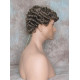 JUSTIN | Medium Brown 35% Gray Short Tight Curls Men's Wigs 