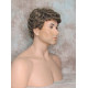 JUSTIN | Medium Brown 35% Gray Short Tight Curls Men's Wigs 