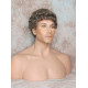 JUSTIN | Medium Brown 35% Gray Short Tight Curls Men's Wigs 